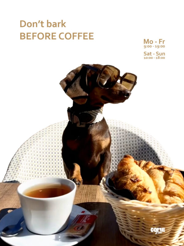 POSTER COFFEE DOG B