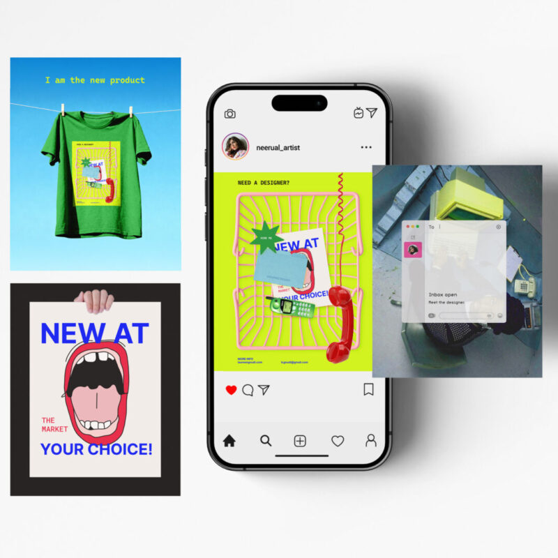 POSTER - HIRE ME - SEM PHONE - INSTAGRAM - POST - MOCKUP