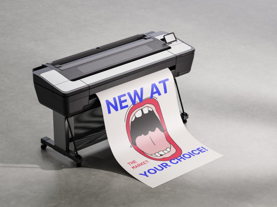 POSTER - HIRE ME - SEM PHONE - THE MARKET - Printing - MOCKUP